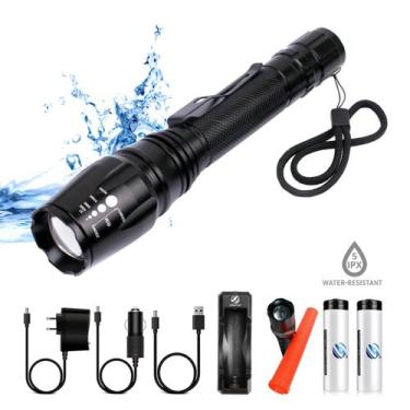 Imagem de Lanterna de Led Recarregável Potente Militar 988000w Zoom Profissional