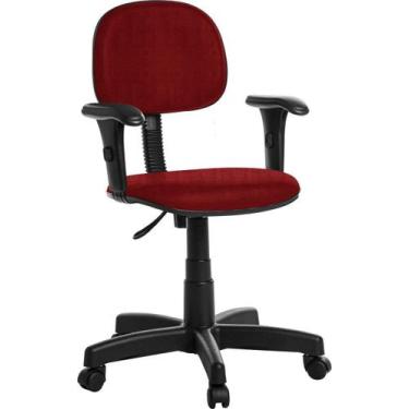 Imagem de Cadeira De Escritório Secretaria Com Braço Vermelho Rcp - Goldflex