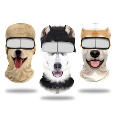Imagem de Cutewing Máscara Balaclava com estampa 3D máscara facial refrescante polaina de pescoço proteção solar máscara facial à prova de vento máscara de esqui, Cão, One Size-Large