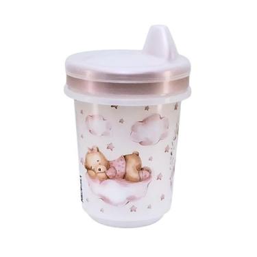 Imagem de Caneca Infantil Bico Rígido 330 ML Original Plasútil, Ursinha Rosa