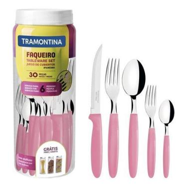 Imagem de Faqueiro Ipanema Aço Inox 30 Peças Tramontina Rosa 23398/488 - Tramont