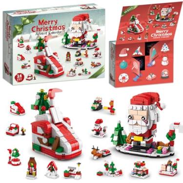 Imagem de BrickTribe Calendário Do Advento De Natal 2024 Para Crianças, Kit Construção Trenó Papai Noel Com Contagem Regressiva 12 Dias Árvore Natal, Compatível Lego, Presente Meninos E Meninas A Partir 6 Ano