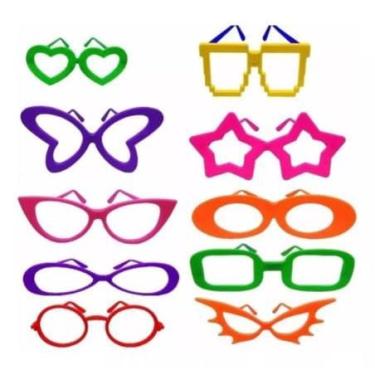 Imagem de 10 Óculos Festa Divertidos Coloridos Casamento Aniversário Balada (Neon)