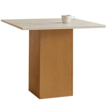 Imagem de Mesa Dakota 90x90cm Cel Moveis Cor Cinamomo Off White - Estrela Móveis