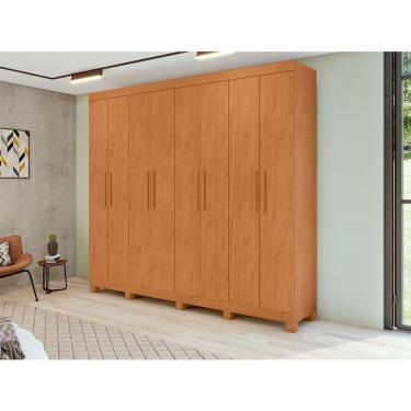 Imagem de Guarda Roupa Casal Ambiente Andara Soft 8 Portas Amêndoa Clean Com Pés - Lopas
