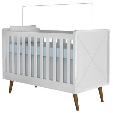 Imagem de Berço Americano Lorena Retrô Branco Acetinado - Carolina Baby