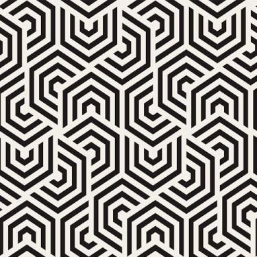 Imagem de Papel De Parede Adesivo Abstrato Sala Formas Bege Preto 3m