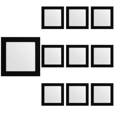 Imagem de 10 Painel de Led Save Energy Quadrado de Sobrepor 25W Bivolt Jet Black 6500K Luz Branca