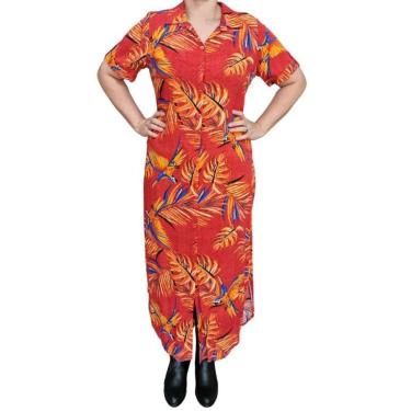 Imagem de Vestido Feminino Chemise Estampado R &amp; C Midi