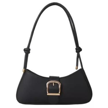 Imagem de FERUN Bolsa Feminina Pequena Preta Shoulder Bag – Couro Sintético PU, Estilo Moderno e Versátil