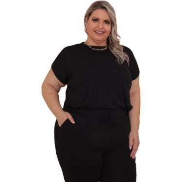 Imagem de Conjunto Plus Size Verão com Calça e Blusa Morcego Confortável de Malh