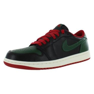 Imagem de Tênis feminino Jordan 1 retrô Low OG preto/verde gorge - vermelho universitário (CZ0775 036), Preto/Verde Gorge - Vermelho universitário, 40
