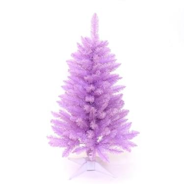 Imagem de Árvore de Natal pequena para decoração de Natal, 160 galhos, roxo
