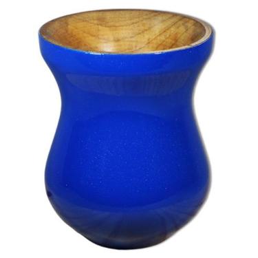 Imagem de Cuia Madeira Nobre Imbuia Chimarrão Perolizada Cor Azul - Gastrobel