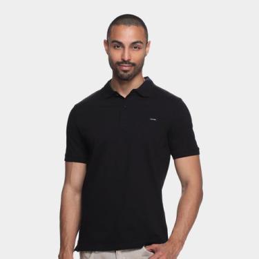 Imagem de Camisa Polo Calvin Klein Slim Em Piquet Masculina, Preto, P