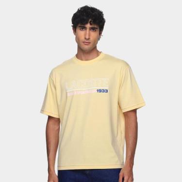 Imagem de Camiseta Lacoste Estampada Masculina, Bege, GG