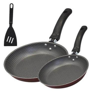 Imagem de Kit Frigideira Enjoy Francesa 18-22cm Com Espatula Vermelho - ALEGRETE