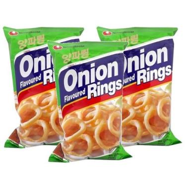 Imagem de 3 salgadinho coreano cebola onion flavored rings cebola 90g - ONION RI