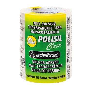 Imagem de Fita adesiva Fita adesiva Polisil 12mmx50m c/ 10 Adelbras