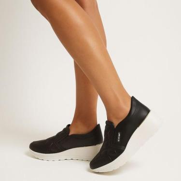 Imagem de Tênis feminino kolosh salto embutido anabela esporão confortável, Pret