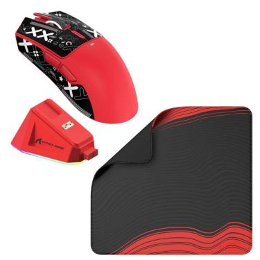 Imagem de Kit Attack Shark X11 22000DPI RGB + Mouse Pad 450x400mm Red