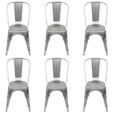 Imagem de Kit 6 Cadeiras Titan em Aço com Pintura Epóxi Prata