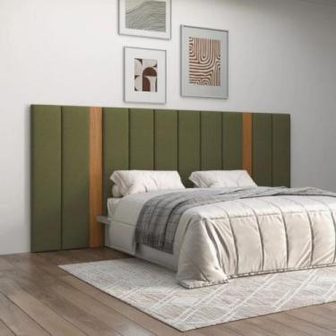 Imagem de Cabeceira Estofada para Cama de Casal 275cm TW195 Dalla Costa, Freijo/