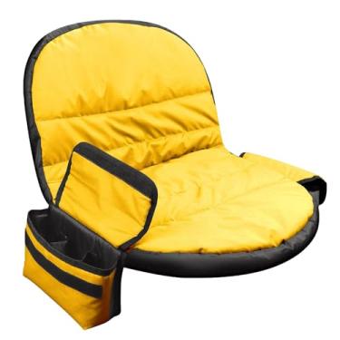 Imagem de KiBcsLic Capa acolchoada para assento de cortador de grama, capa para assento de trator, acolchoada e antiderrapante com bolsa de armazenamento conveniente, Amarelo