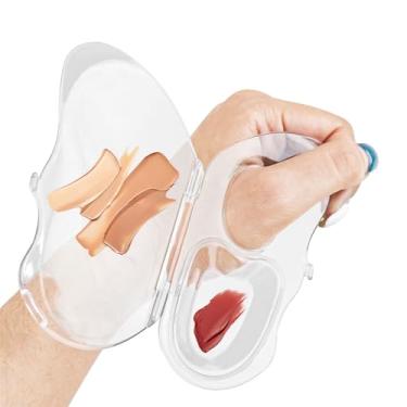 Imagem de Paleta de maquiagem com 4 peças, paleta de base em forma de borboleta com espátula, ferramenta armazenável, base para sombra, batom, kit de maquiagem, itens essenciais