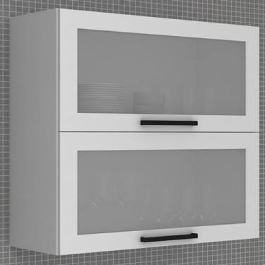 Imagem de Armário Aéreo 80cm em Mdf com 2 Portas Vidro Basculantes Cz - Tecno Mo