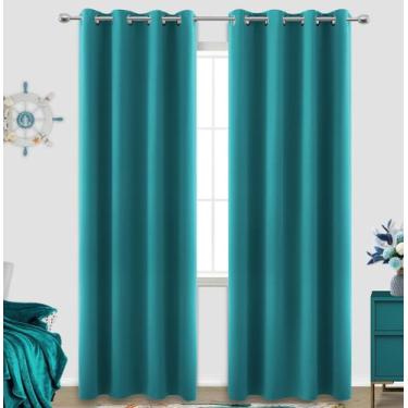 Imagem de Cortinas KOUFALL Blackout com isolamento térmico 230 cm de azul-petról