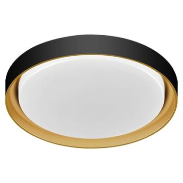 Imagem de Plafon Siena Red D51Cm 48W 3000K/4000K/6000K Preto+Dourado (Ref:1577)