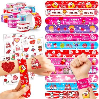 Imagem de 144 adesivos de tatuagens temporárias de dia dos namorados, 72 peças, pulseiras de tapa perfeitas para chás de bebê temáticos de aniversário ou recompensas de sala de aula, decoração ideal e presentes