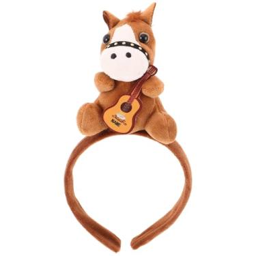 Imagem de KALLORY Tiara de Cavalo para Violino - Faixa de Cabelo Fofa de Animal Do Zodíaco - Boneca de Mascote de Cavalo de Pelúcia, Acessórios para Fotos para Halloween, Feriados, Festa de Cosplay de Natal