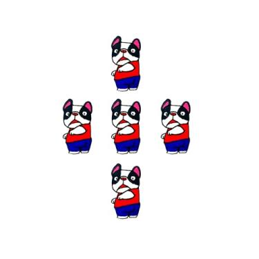 Imagem de Ploen Conjunto de 5 peças Mini Bulldog Francês Filhote de Cachorro Logotipo de Desenho Animado Bonito 1 Patches Costurados Ferro em Aplique Bordado Emblema Sinal Remendo Roupas DIY Fantasia