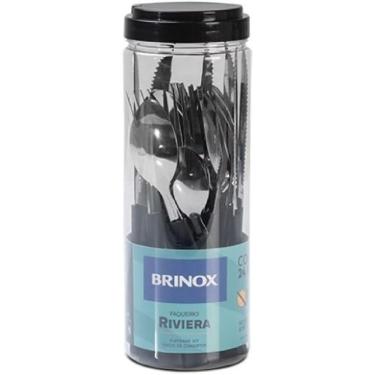 Imagem de Faqueiro Rivieira 24 Peças Preto - 6025/712 - Brinox