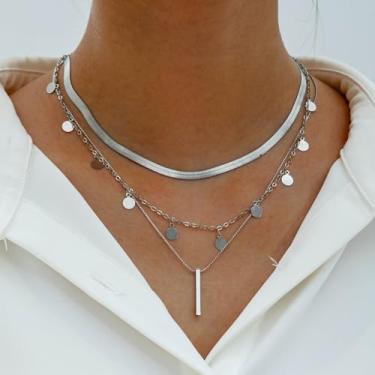 Imagem de Colar de ouro grosso para mulheres, colar de corrente em camadas grossas, joia de declaração para mulheres, colar grosso, colar de ouro ousado para presentes, Medium, Latão, Sem Pedra Preciosa