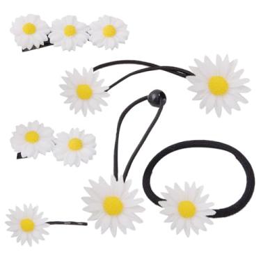 Imagem de Luxshiny Conjunto de 6 Tiaras Com Flores de Margarida, Acessórios de Cabelo Florais para, Presilhas de Cabelo Elegantes Em Acrílico para Festas E Uso Diário, Cores Sortidas.