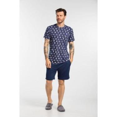 Imagem de Conjunto Pijama Masculino Em Malha Curto Estampado-Masculino