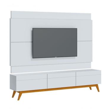 Imagem de Rack Com Painel Classic 3g Com Branco Acetinado - Imcal Móveis