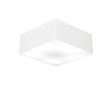 Imagem de Plafon Quadrado Md-3050 Cúpula Em Tecido 12/40x40cm Branco - Bivolt