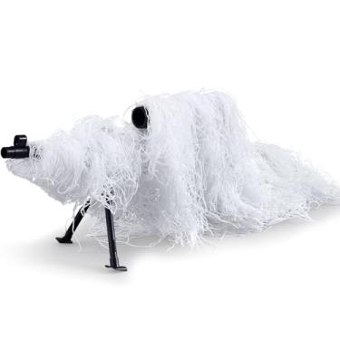 Imagem de Liitrsh Capa para rifle de camuflagem de neve Ghillie com envoltório de rifle de 1,12 m, capa de rifle de camuflagem tática para airsoft caça Ghillie para fotografia de tiro de atirador