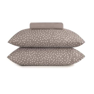 Imagem de Altenburg Jogo de Lençol Cama Queen Malha Fio Penteado 100% Algodão Bits Poá Bolinha Vintage 3 Peças