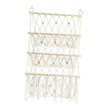 Imagem de Fenteer Organizador de porta para guardar bichos de pelúcia, revistas, livros, banheiro, brinquedo de parede, rede para pendurar na sala de estar, 3 Níveis