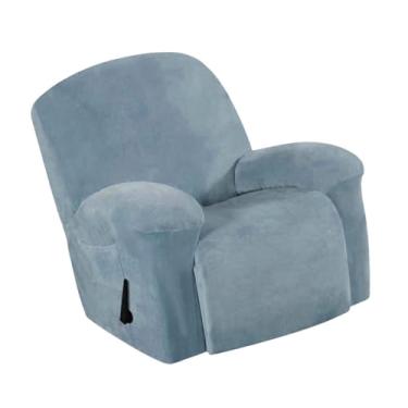 Imagem de Bothyi Capa protetora elástica para poltrona reclinável com bolso lateral, Cinza Azul