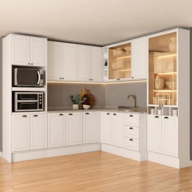 Imagem de Armário De Cozinha Completa C Balcão Milla Dusk Carraro Branco