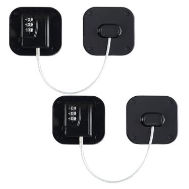 Imagem de Pacote com 2 fechaduras combinadas de geladeira para freezer, armários e gavetas, armários, janelas, portas e fechaduras infantis - Fácil de instalar, sem necessidade de chaves