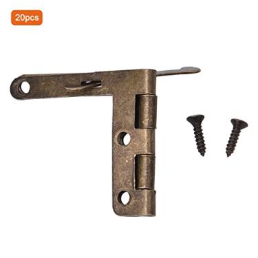 Imagem de ÂNGULO SUPORTE DOBRADIÇA DE MOLA FERRO HARDWARE ACESSÓRIOS DE MÓVEIS DURÁVEIS PARA JÓIAS CAIXA DE PRESENTE 20 PCS (Bronze Verde)