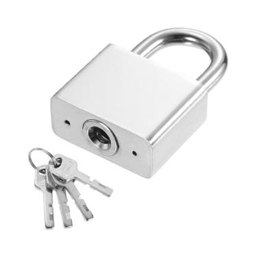 Imagem de PATIKIL Trava resistente de 39,5 mm, 1 cadeado de liga de aço de alta segurança com 4 chaves para janela de porta de armazenamento de contêiner de transporte de armazém (H: 60 mm