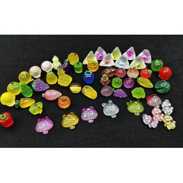 Imagem de Mini pingentes de geleca de resina a granel, conjunto de enfeites fofos, álbuns de recortes para artesanato faça você mesmo, decoração de aquário de peixes, 55 peças